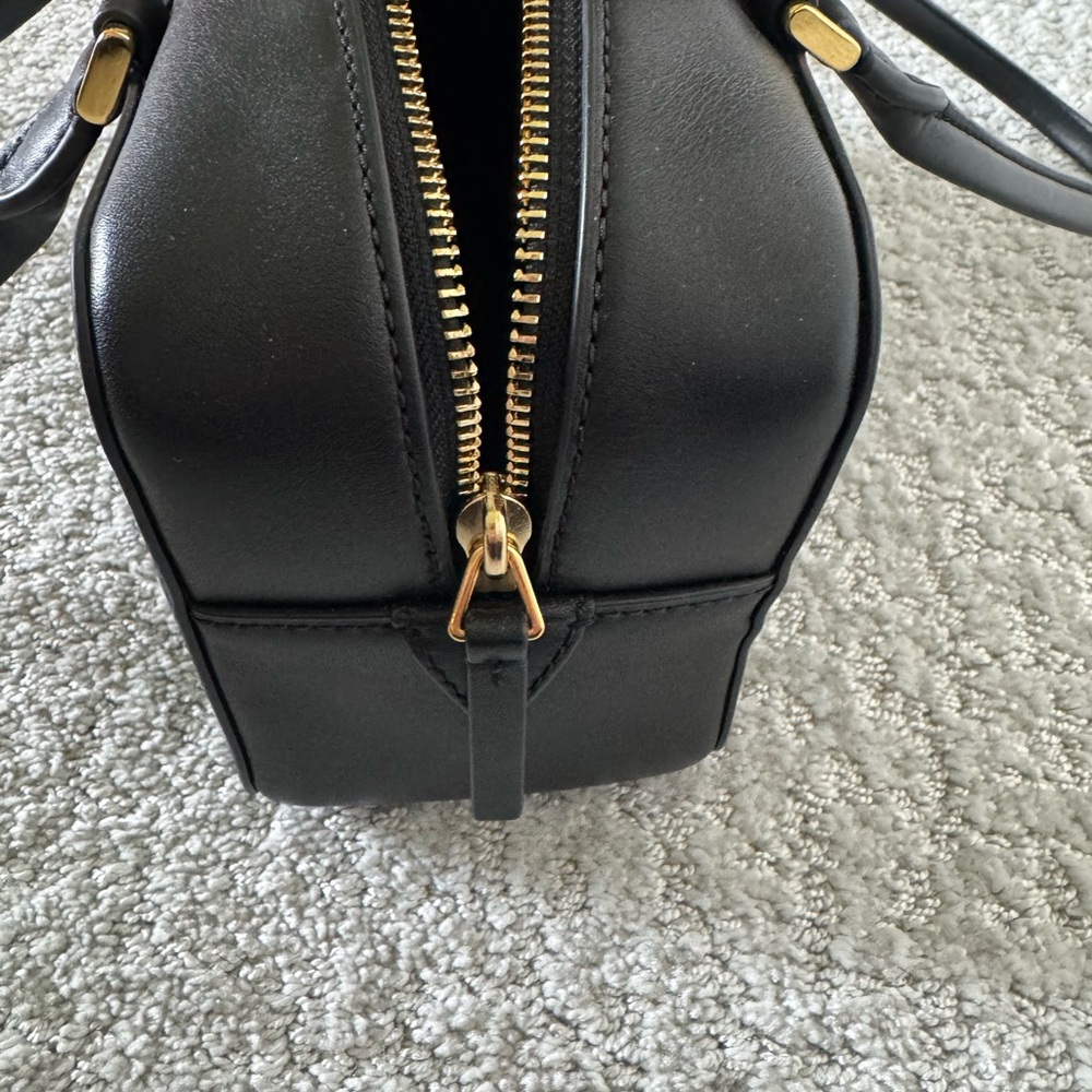 Veronica Beard Black Leather Double-Handle Satchel - Picture 6 of 8